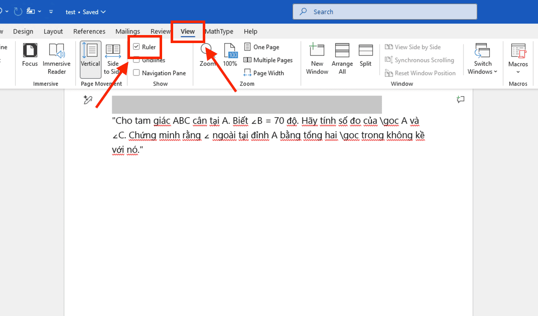 Xóa tab trong Word thủ công bằng thanh thước (Ruler)