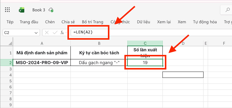 Công thức phối hợp LEN và SUBSTITUTE chuyên sâu