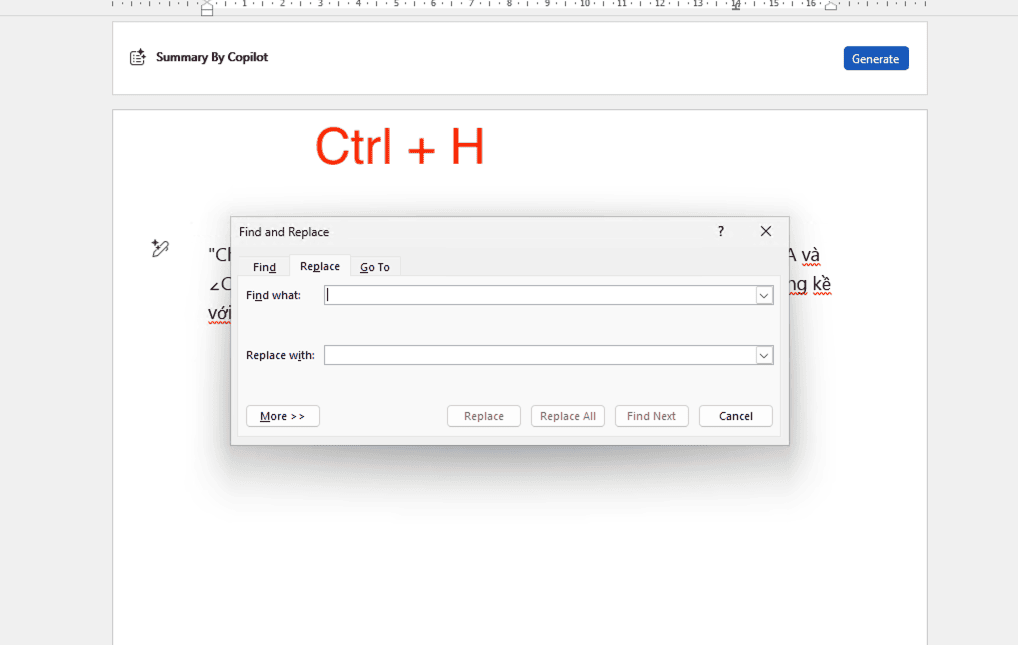 Cách đổi dấu phẩy thành dấu chấm trong Word bằng tính năng Find & Replace
