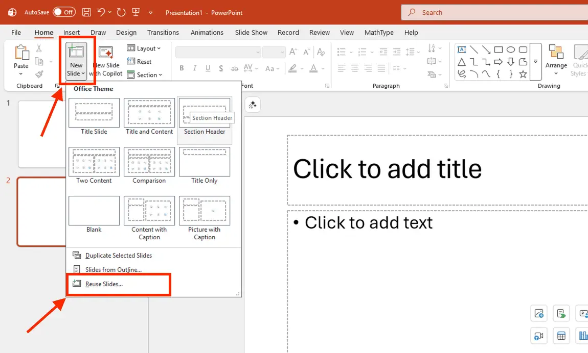 Cách mở file PowerPoint bị lỗi Repair bằng tính năng "Reuse Slides"