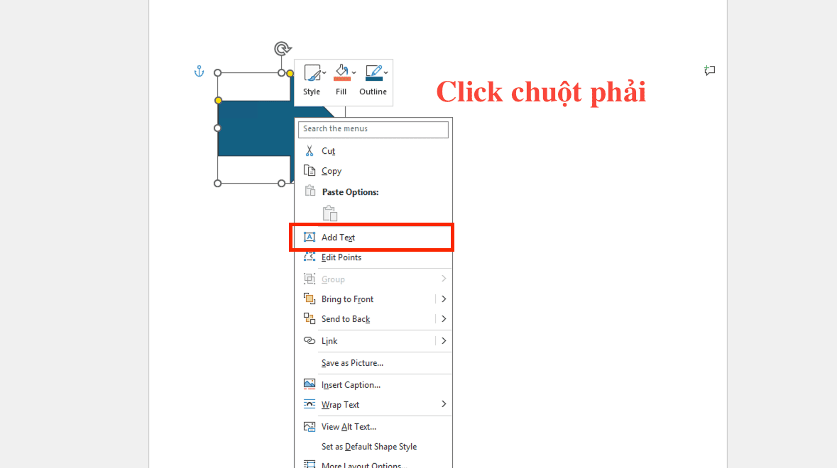 Cách sử dụng Shape (Hình khối) để xoay văn bản sáng tạo