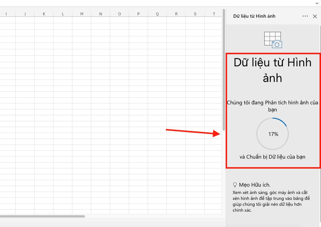 Cách chuyển ảnh thành bảng trong Excel