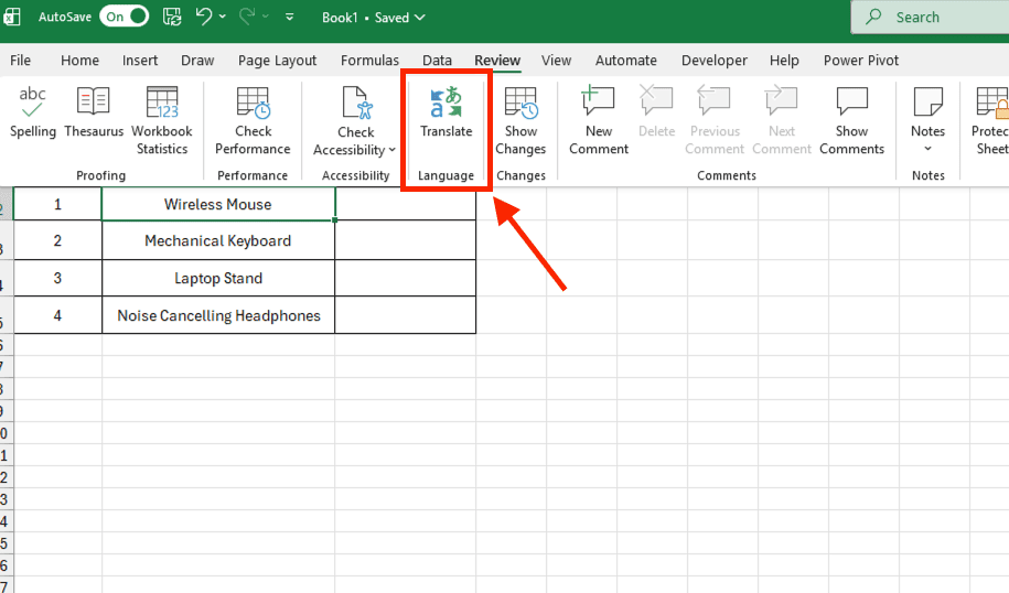 Cách dịch trong Excel bằng công cụ Microsoft Translator