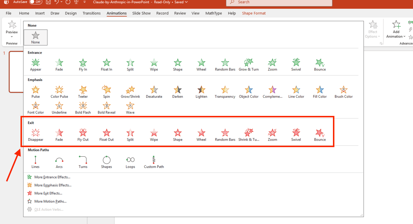Cách tạo hiệu ứng biến mất trong PowerPoint