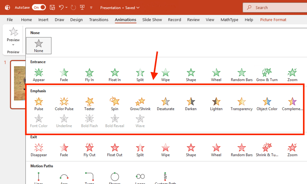 Tìm kiếm và mở rộng nhóm hiệu ứng màu vàng