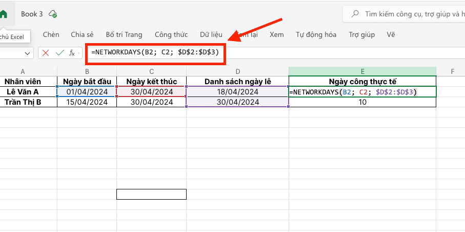 Quy trình tính số ngày giữa 2 mốc thời gian chuyên nghiệp