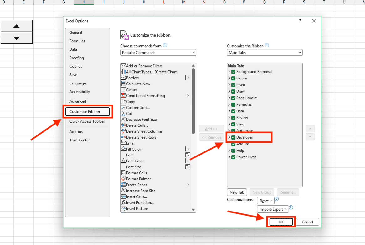 Cách bật thẻ Developer trong Excel trên hệ điều hành Windows
