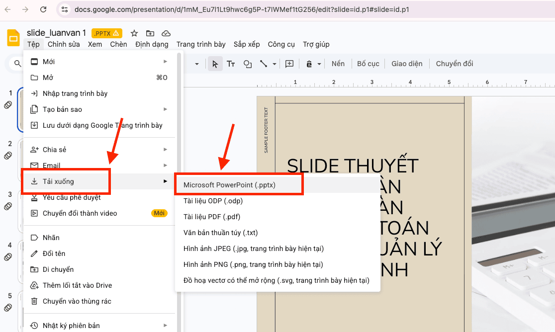Sử dụng Google Slides (Google Trang trình bày)