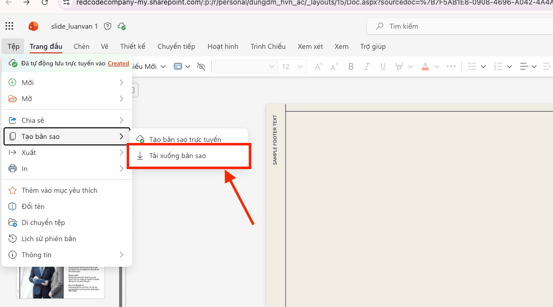 Sử dụng PowerPoint Online (Office.com)