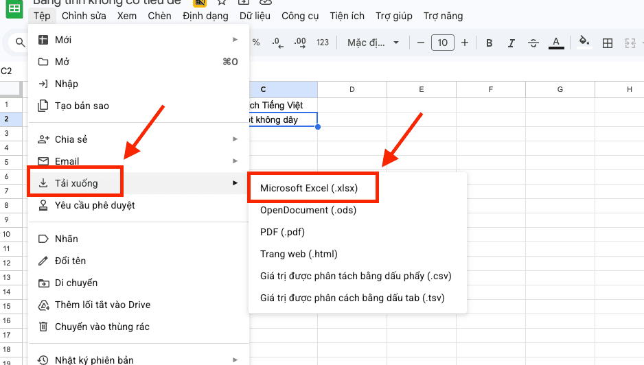 Cách dịch trên Excel thông qua Google Sheets