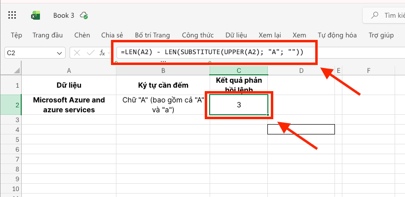 Cách đếm ký tự không phân biệt chữ hoa và chữ thường