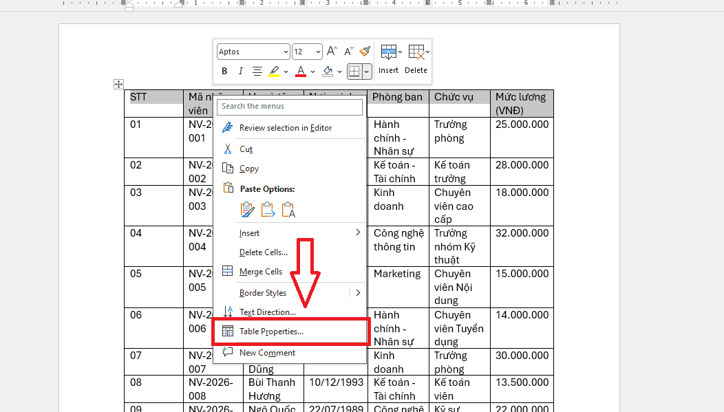 Cách lặp lại tiêu đề trong Word cho Office 365, 2021, 2019, 2016, 2013
