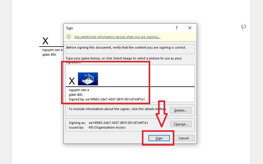 Cách ký số trên file Word bằng Signature Line