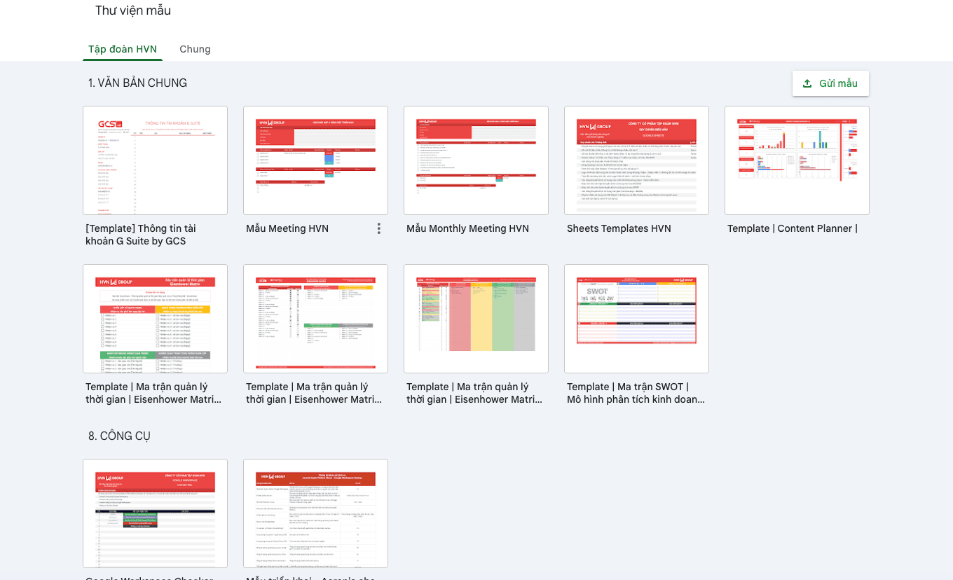 Tạo file Excel dựa trên các mẫu Template có sẵn của Google Sheets