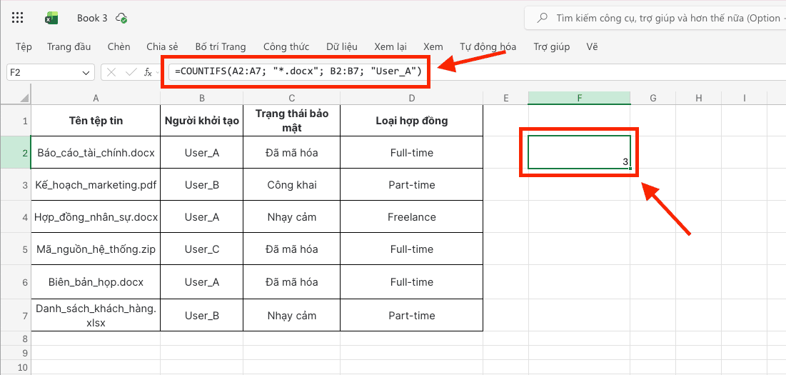 Quản trị hạ tầng dữ liệu với nhiều tầng điều kiện (COUNTIFS)