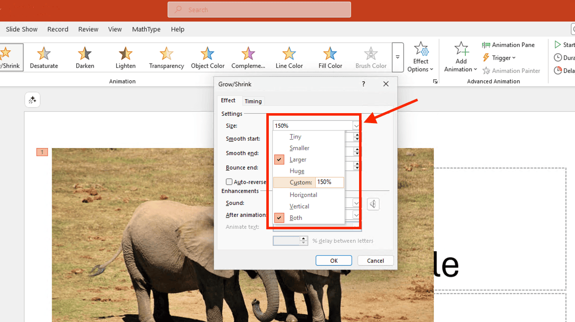 Điều chỉnh mức độ phóng to (Amount)