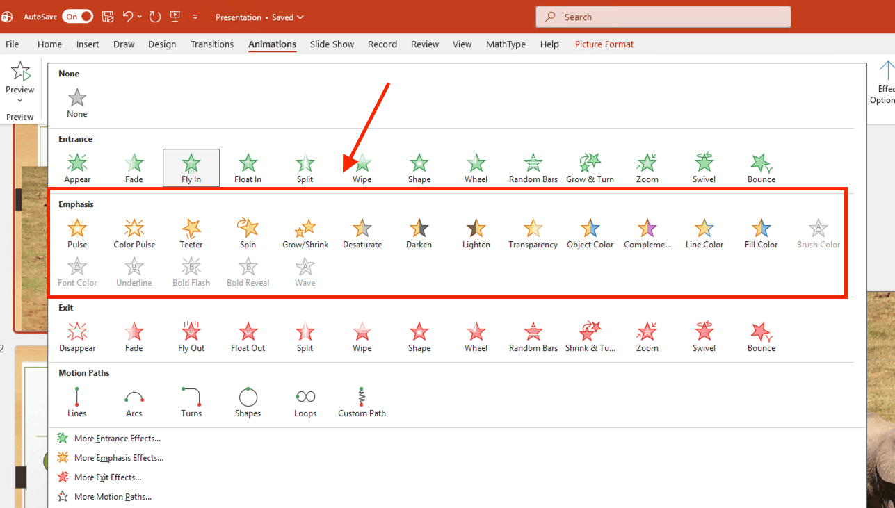 Định nghĩa về Emphasis PowerPoint