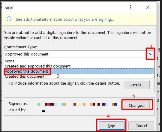 Cách ký chữ ký số trên file Word dạng ẩn (Invisible Digital Signature)