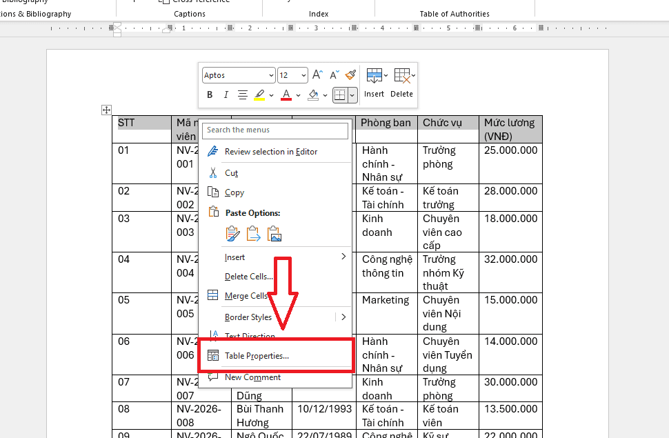Lỗi do chế độ Text Wrapping đang để ở trạng thái "Around"