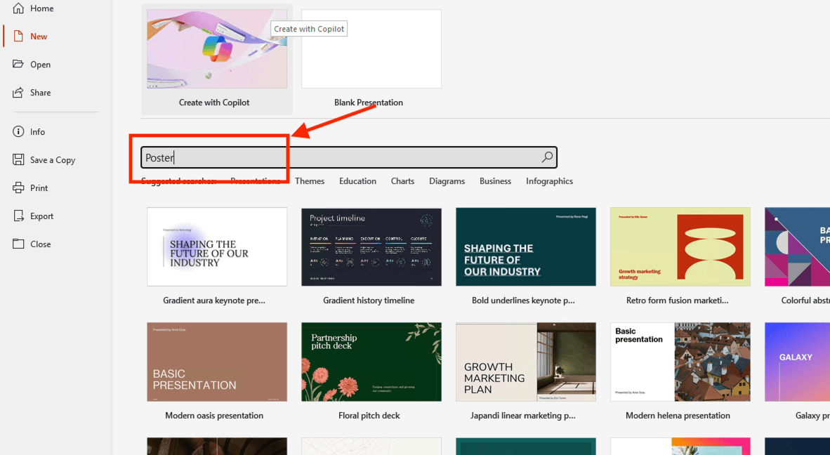 Mẫu (Template) sẵn để làm Poster