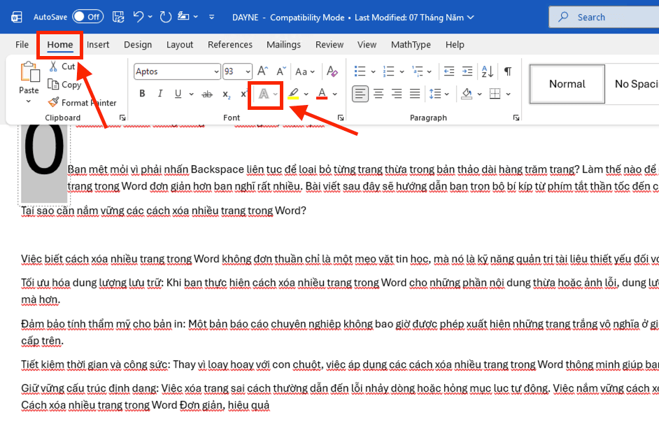 Áp dụng hiệu ứng đồ họa nâng cao (Text Effects)