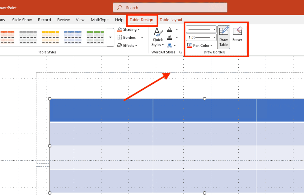 Cách đổi màu viền bảng trong PowerPoint cho từng ô riêng lẻ