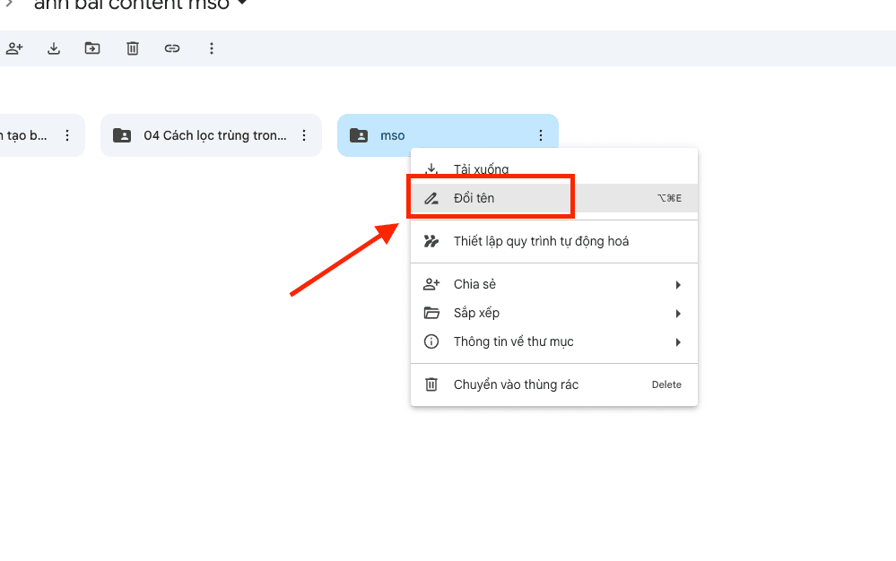 Cách đổi tên đường link Google Drive thông qua tên tệp gốc