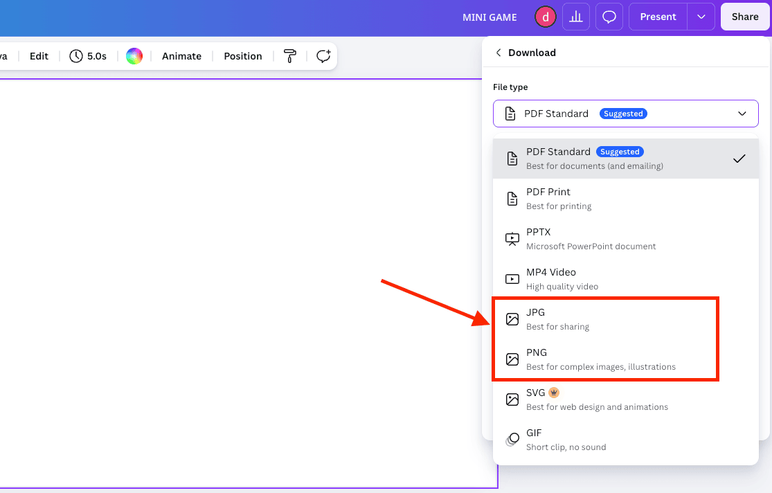 Cách tải Canva về PowerPoint dưới dạng hình ảnh chất lượng cao