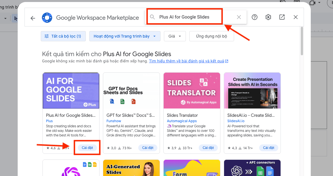 Tạo slide bằng ChatGPT với tiện ích Plus AI
