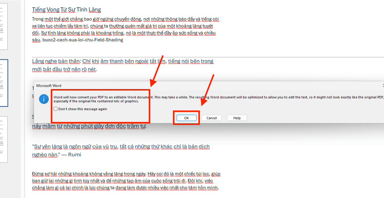 Cách xóa chữ trong file PDF bằng Microsoft Word