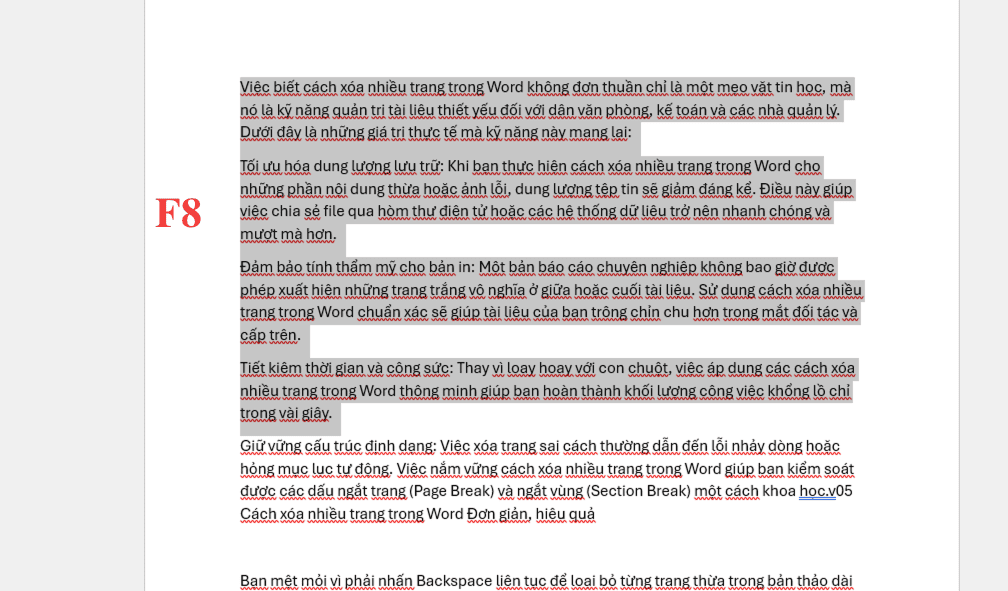 Cách xóa nhiều trang trong Word bằng công cụ "Go To"