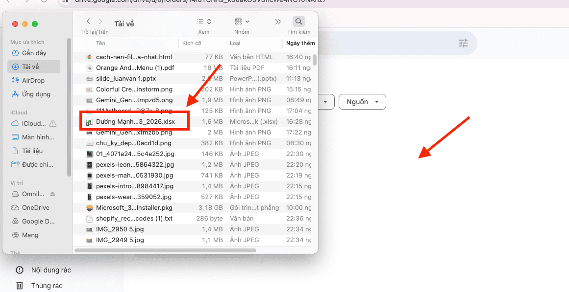 Kéo thả file trực tiếp vào trình duyệt