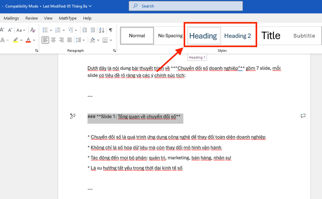 Tạo slide tự động bằng ChatGPT và Word