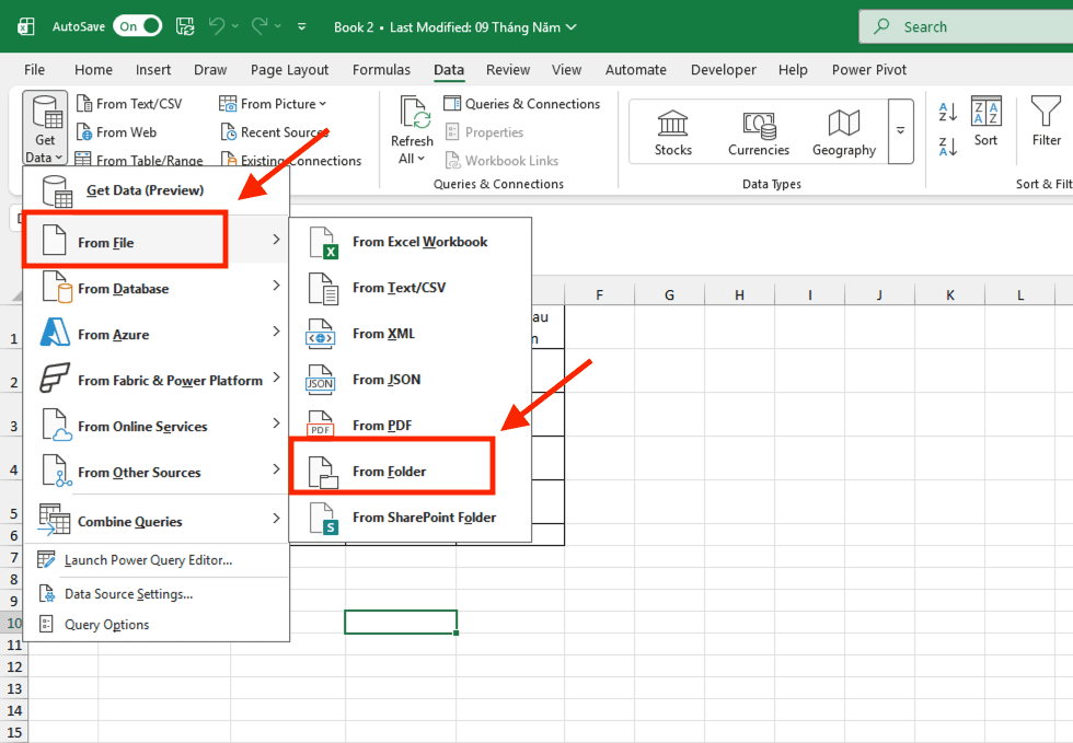 Sử dụng Power Query (Tự động hóa hoàn toàn)