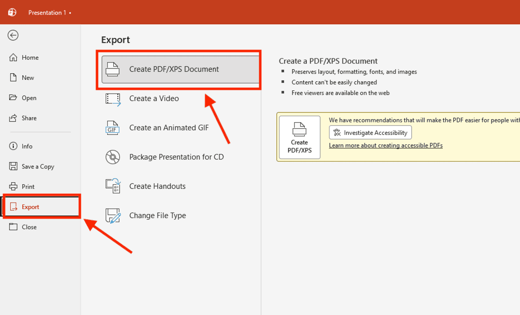 Sử dụng tính năng Export (Xuất file)