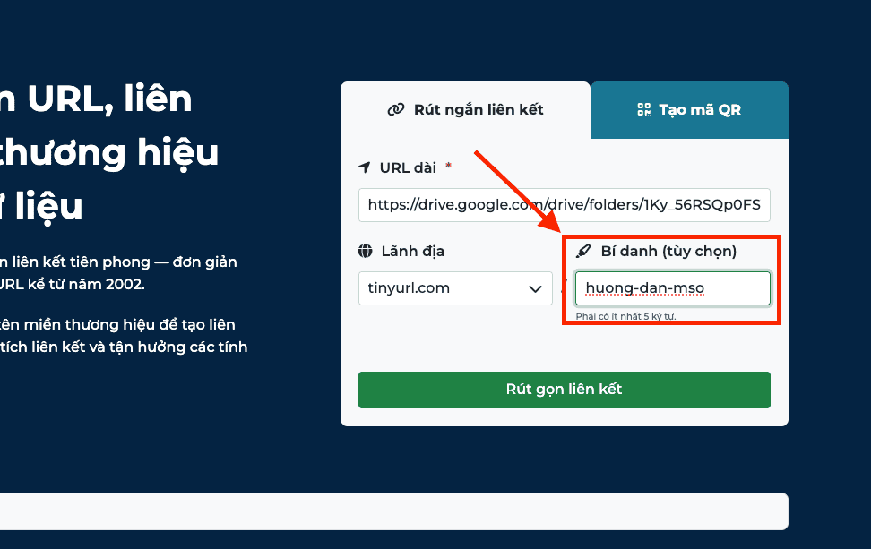 Cách đổi tên đường link Google Drive bằng công cụ TinyURL
