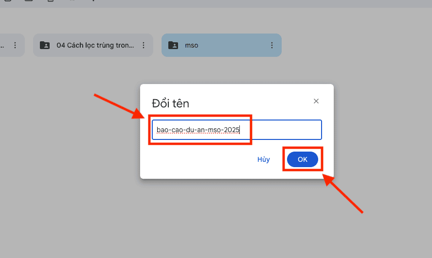 Cách đổi tên đường link Google Drive thông qua tên tệp gốc