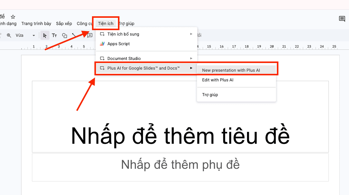 Tạo slide bằng ChatGPT với tiện ích Plus AI