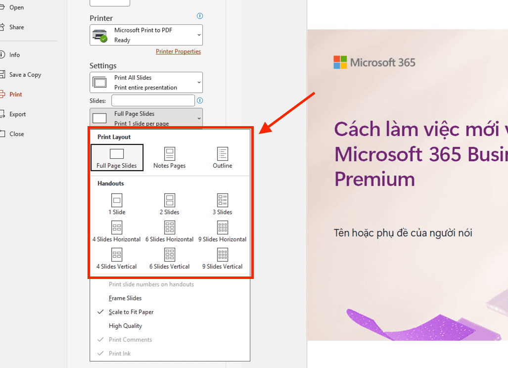 Sử dụng tính năng Print to PDF (In ảo)