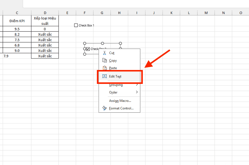 Tạo Checkbox trong Excel bằng Form Controls