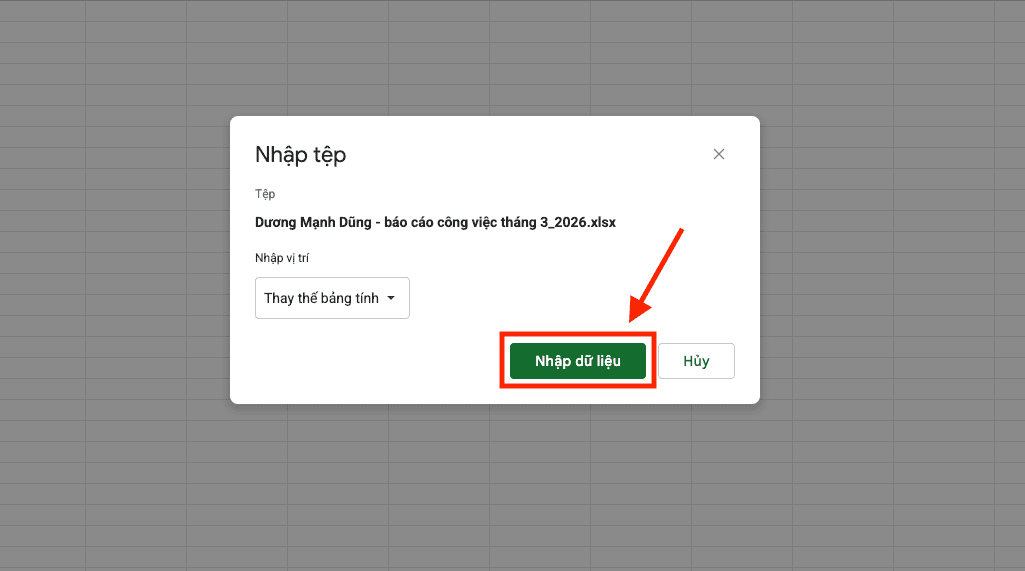 Sử dụng tính năng Nhập (Import) trực tiếp