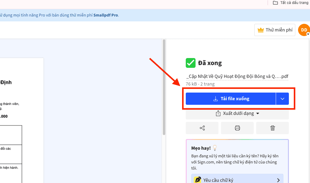 Gỡ bỏ mật khẩu file PDF không biết mật khẩu bằng công cụ Smallpdf