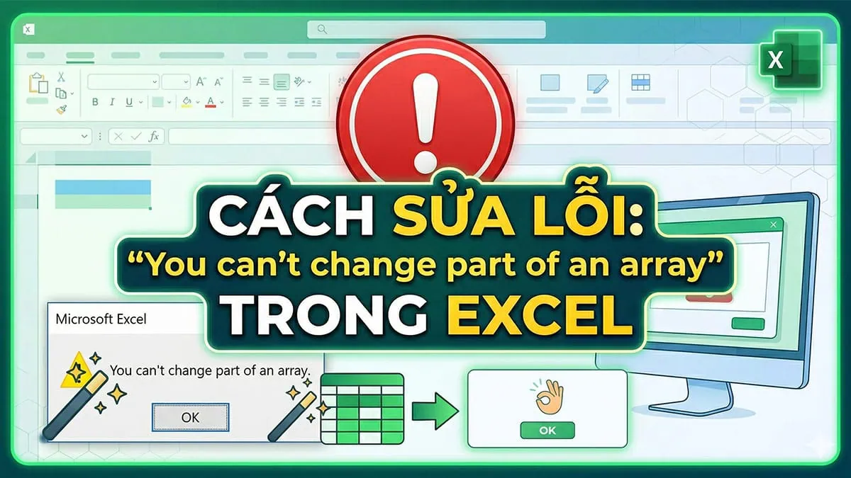 Các nguyên nhân phổ biến gây ra lỗi "You can't change part of an array"