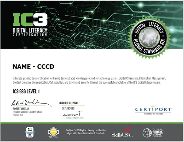 Chứng chỉ IC3 (Digital Literacy Certification)