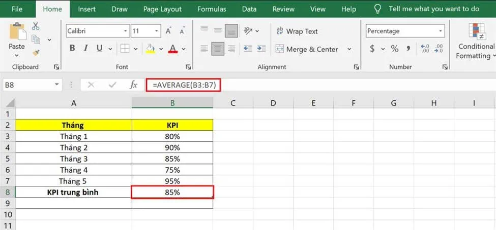 Tính KPI và hiệu suất công việc