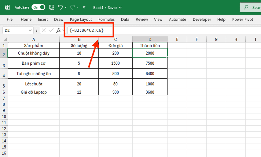 Sử dụng công thức mảng cũ (Legacy Array Formulas - CSE)