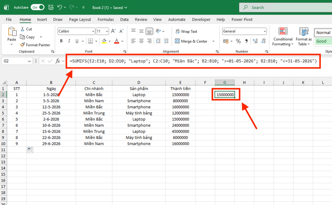 Cách làm báo cáo doanh thu bằng Excel