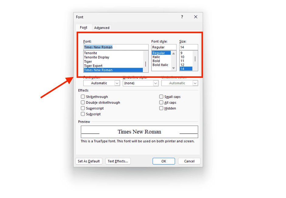 Cách cài đặt font chữ mặc định trong Word trên Windows