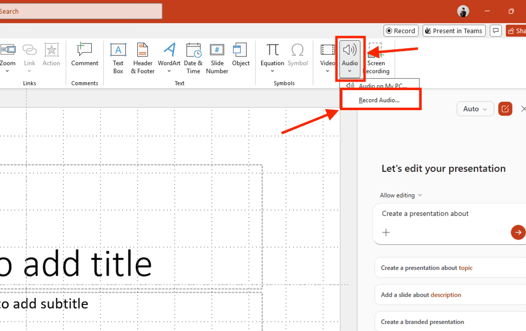 Ghi âm trên PowerPoint cho từng slide đơn lẻ