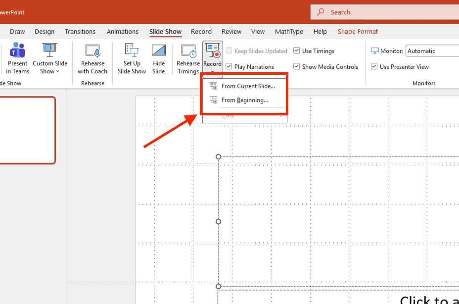 Ghi âm trên PowerPoint cho toàn bộ bài thuyết trình
